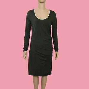 Athleta Athleisure Long Sleeve Bodycon Midi‎ Dress Size Medium Casual Scoop Neck